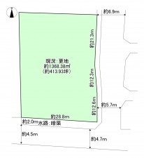 八尾市教興寺、土地の間取り画像です