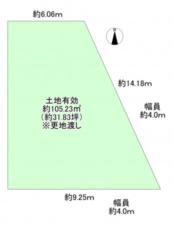 八尾市大字山畑、土地の間取り画像です