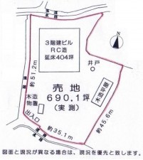 八尾市大字郡川、土地の間取り画像です