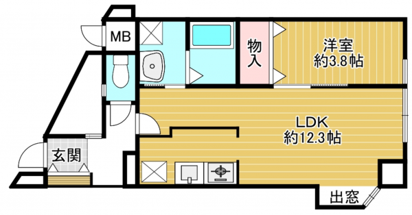八尾市光南町、マンションの間取り画像です