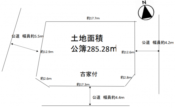 八尾市高砂町、土地の間取り画像です