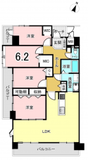 八尾市安中町、マンションの間取り画像です