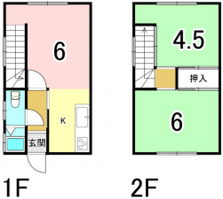八尾市福万寺町南、中古一戸建ての間取り画像です