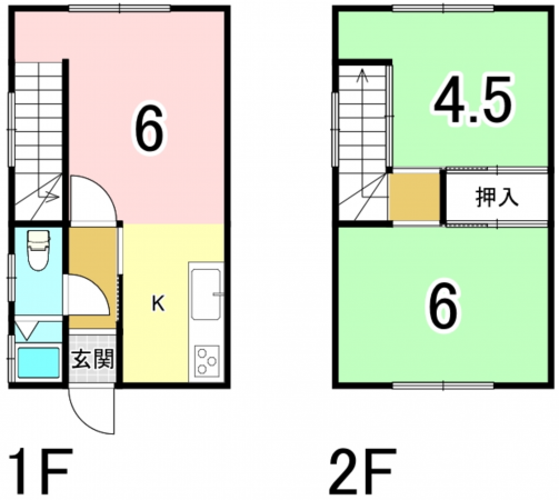 八尾市福万寺町南、中古一戸建ての間取り画像です