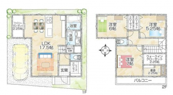 八尾市南木の本、新築一戸建ての間取り画像です