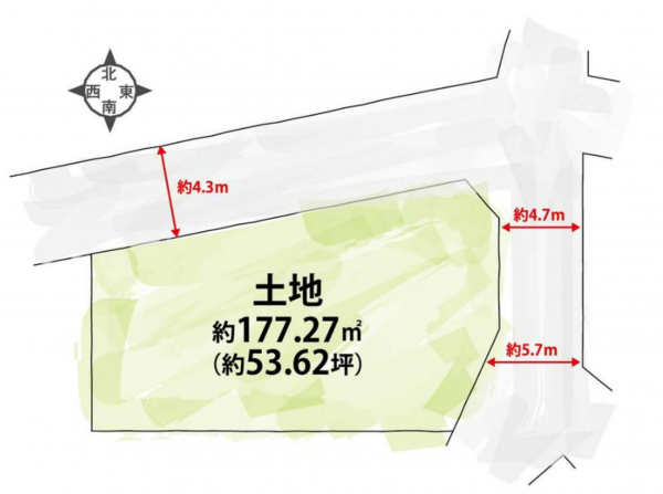 八尾市太田、土地の間取り画像です