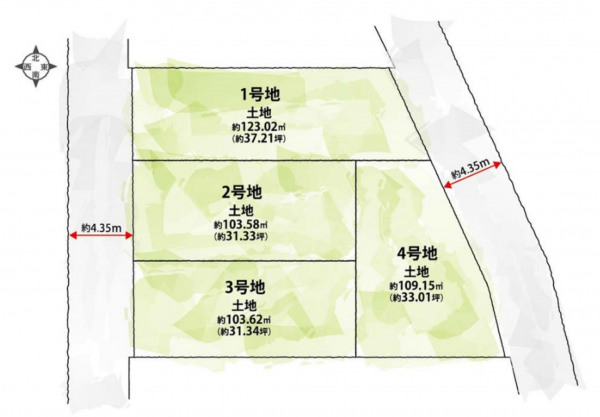八尾市堤町、土地の間取り画像です