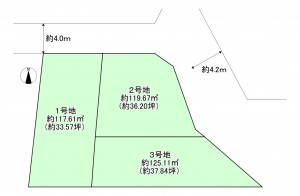 八尾市八尾木東、土地の間取り画像です