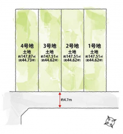 八尾市渋川町、土地の間取り画像です