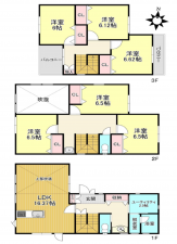 八尾市山本町南、中古一戸建ての間取り画像です