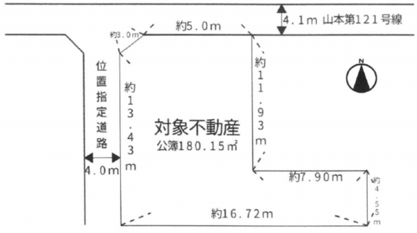 八尾市西山本町、土地の間取り画像です