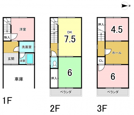八尾市山城町、中古一戸建ての間取り画像です