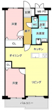八尾市相生町、マンションの間取り画像です