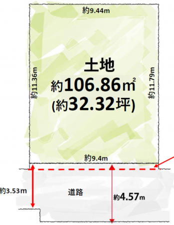 八尾市竹渕西、土地の間取り画像です