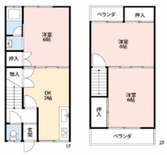 八尾市太子堂、中古一戸建ての間取り画像です