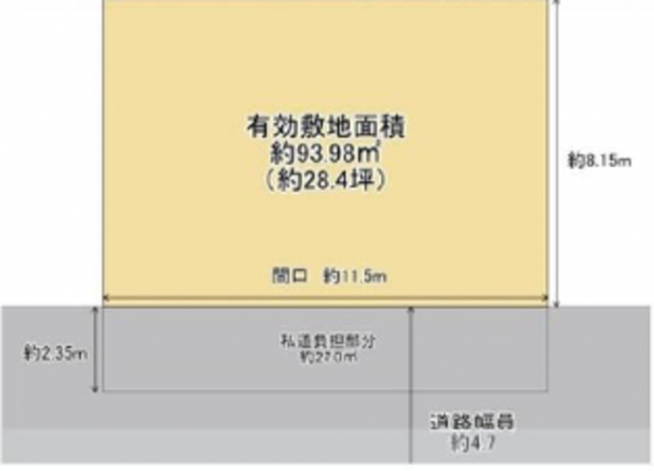 八尾市八尾木、土地の間取り画像です