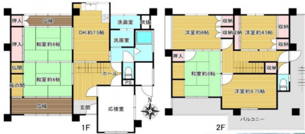 八尾市南木の本、中古一戸建ての間取り画像です