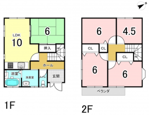八尾市南本町、中古一戸建ての間取り画像です