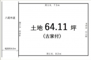 八尾市緑ヶ丘、土地の間取り画像です