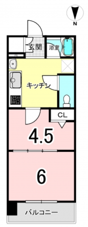 八尾市北本町、マンションの間取り画像です