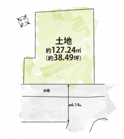 八尾市跡部本町、土地の間取り画像です