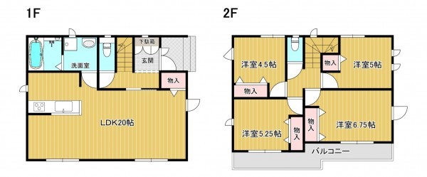 八尾市長池町、新築一戸建ての間取り画像です