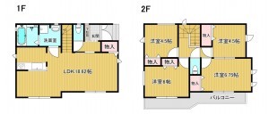 八尾市長池町、新築一戸建ての間取り画像です