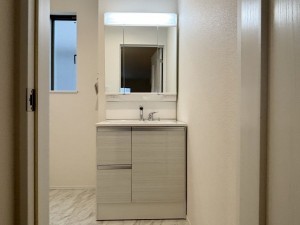 八尾市長池町、新築一戸建ての洗面画像です