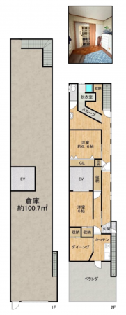 八尾市泉町、収益物件/工場の間取り画像です
