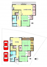 八尾市、中古一戸建ての間取り画像です