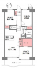 八尾市福万寺町南、マンションの間取り画像です