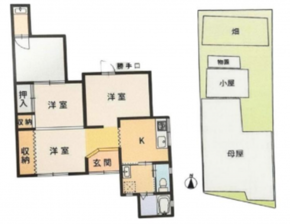 八尾市太田、収益物件/店舗の間取り画像です