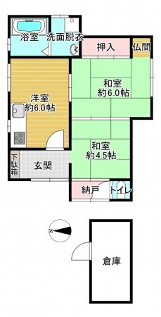 八尾市服部川、土地の間取り画像です