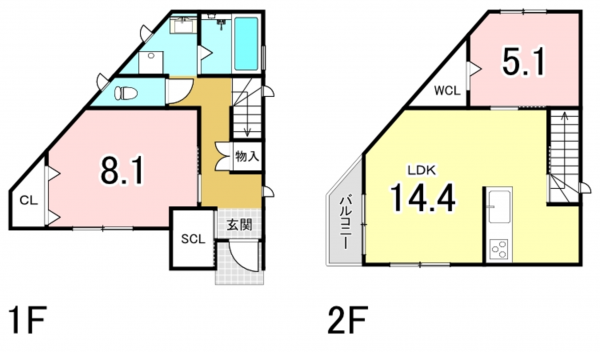 八尾市北本町、新築一戸建ての間取り画像です