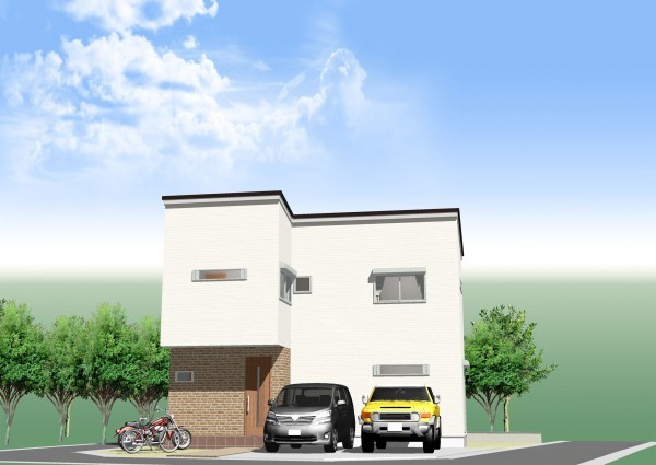八尾市亀井町、土地の完成予想図（外観）画像です