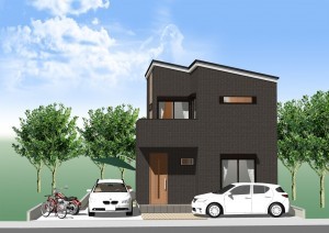 八尾市跡部本町、土地の完成予想図（外観）画像です
