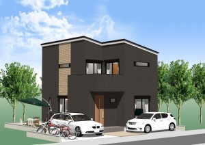 八尾市跡部本町、土地の完成予想図（外観）画像です