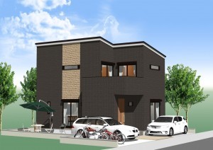 八尾市跡部本町、土地の完成予想図（外観）画像です