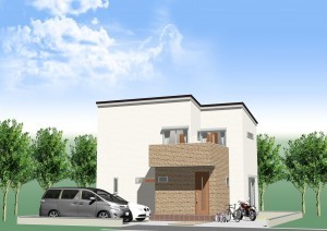 八尾市東山本新町、土地の完成予想図（外観）画像です