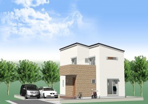 八尾市東山本新町、土地の完成予想図（外観）画像です