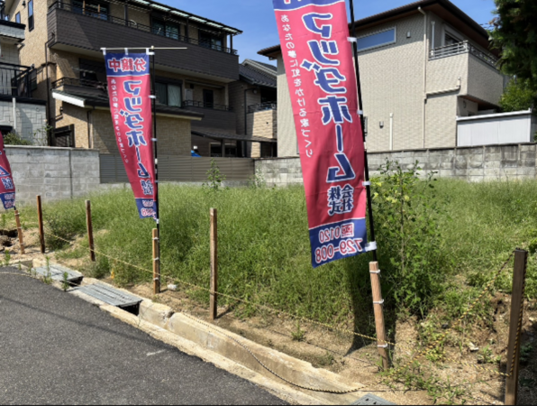 八尾市東山本新町、土地の前面道路を含む現地写真画像です