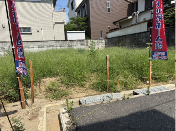 八尾市東山本新町、土地の前面道路を含む現地写真画像です