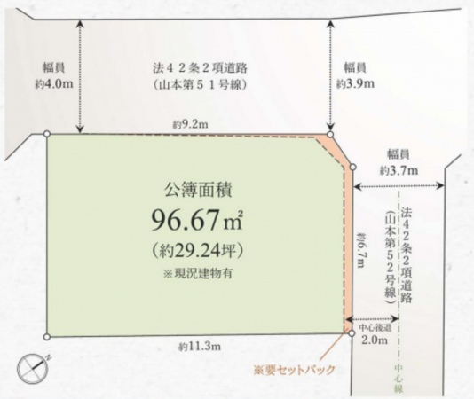 八尾市山本町北、土地の間取り画像です