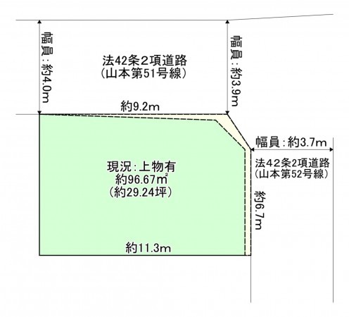 八尾市山本町北、土地の間取り画像です