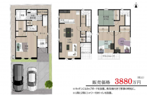 八尾市福万寺町南、新築一戸建ての間取り画像です