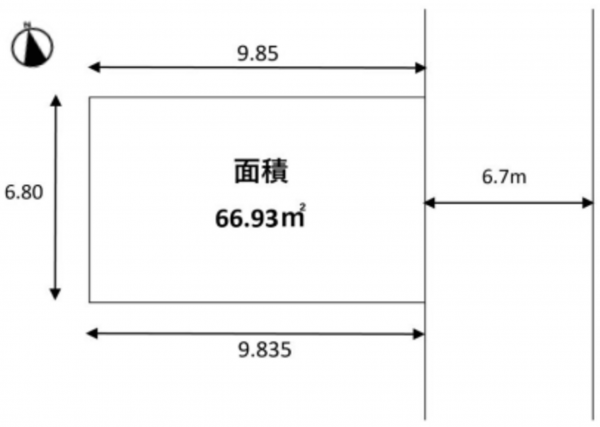 八尾市南久宝寺、土地の間取り画像です