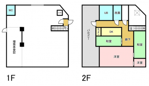 八尾市竹渕、収益物件/倉庫の間取り画像です