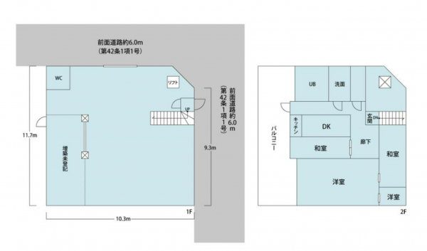 八尾市竹渕、収益物件/倉庫の間取り画像です