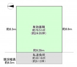 八尾市緑ヶ丘、土地の間取り画像です