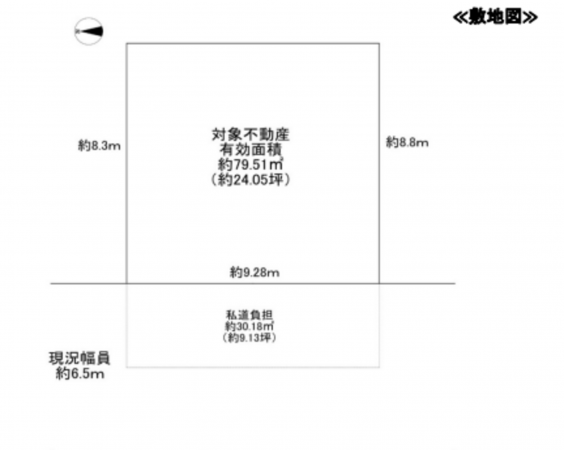 八尾市緑ヶ丘、土地の間取り画像です